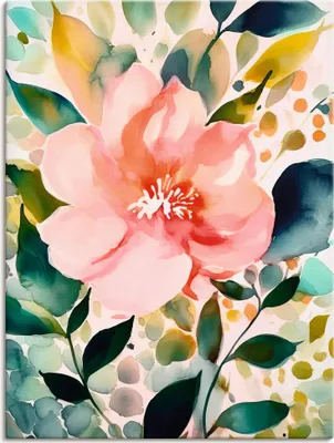 Produktbild von ARTland Leinwandbild Tropischer Hibiskus Abstrakt Größe: 60x80 cm