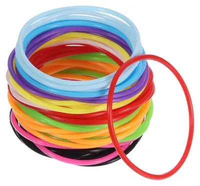 Produktbild von Omgoods – Set mit 100 Neon-Silikon-Armbändern in 10 Farben
