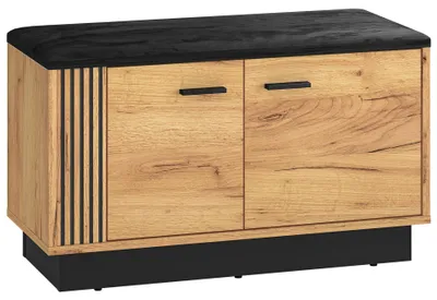 Image de Homebook Vasco - Armoire à chaussures à 2 portes, imitation bois chêne, 80 cm
