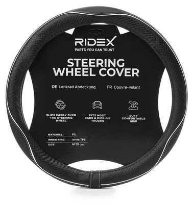 Produktbild von RIDEX 4791A0137 Lenkradbezug Polyurethan Ø38cm Weiß Schwarz Lenkradhülle