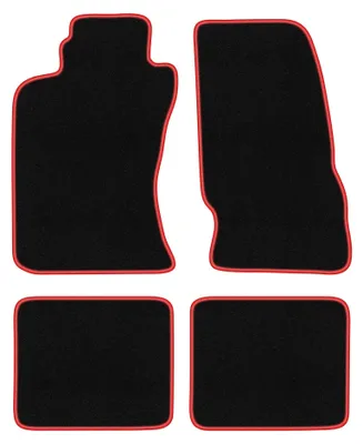 Obrázok produktu pre Velúrové autokoberce pre: Toyota Celica VI 1993-2000 (kupé) – sada 4 ks, čierno-červené, na mieru – Wielganizator CARLUX