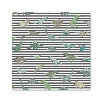 Produktbild von MuchoWow® Mauspad Mousepad Kinderzimmer - Schwarz - Dinosaurier - Jungen - Mädchen - Kinder 30x30 cm - Mousepads - Maus Mat - Pad - Mausunterlage - Gaming