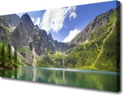 Produktbild von Tulup Leinwand-Bilder 100x50 Wandbild Canvas Kunstdruck Gebirge See Landschaft