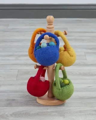 Image de Cosy Sacs en feutre Jouets éducatifs Boule Set 5 pièces Multicolor