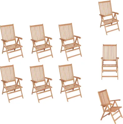 Produktbild von vidaXL Verstellbare Gartenstühle 6 Stk. Massivholz Teak - Gartenstühle