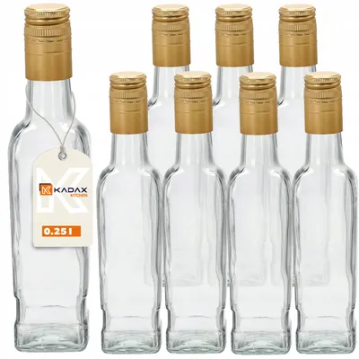 Produktbild von Glasflaschen für Schnaps - 12er Set 250 ml - Für Likör und Selbstgebrannten - Schraubverschluss 30 mm