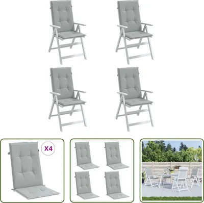 Immagine prodotto di The Living Store Cuscini per schienale alto 4 pz. Tessuto melange grigio chiaro 120x50x4 cm