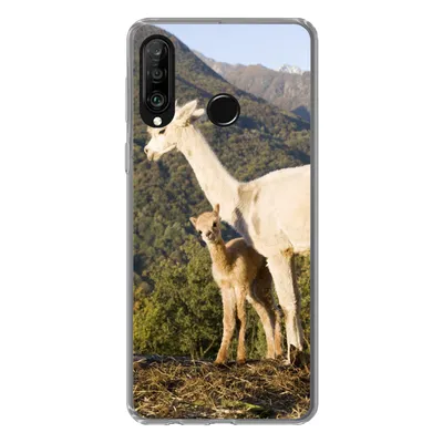 Produktbild von MuchoWow® Handyhülle Schutzhülle Hülle für Huawei P30 Lite Alpakas - Berge - Natur Silikon Softcase Handy Hülle - Handyhülle
