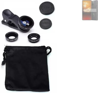 Produktbild von K-S-Trade Smartphone Kamera Linsen Set Kompatibel mit Asus ROG Phone 8 Pro 3in1 Clip-On Kamera Adapter Macro Weitwinkel FishEye Fischauge Objektiv