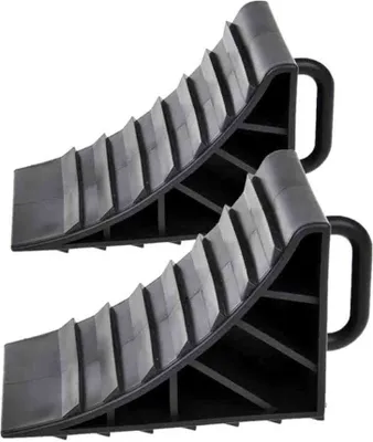 Obrázek produktu pro Plastový klín na kola s rukojetí 16,5 cm černý 2 kusy