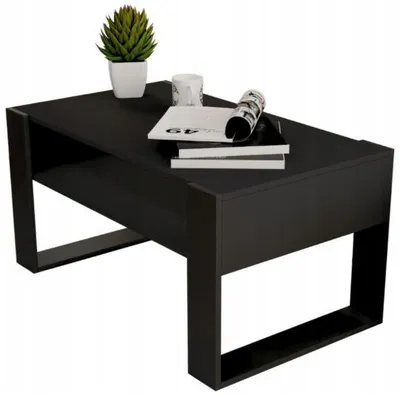 Produktbild von Couchtisch Schwarz 90x50 Cm Retro Loft Wohnzimmertisch