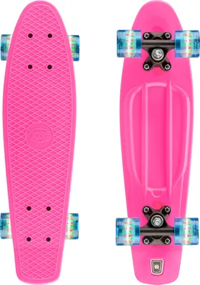 Produktbild von Xootz Penny Board Mini Cruiser Skateboard - Rosa - LED-Räder - 56 cm (22 Zoll)