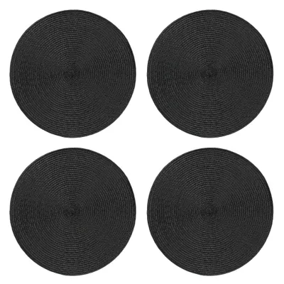Produktbild von Tischset 4er Set rund 35 cm Ø Platzset abwaschbar Platzdeckchen geflochtene Optik