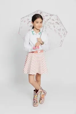Produktbild von Transparenter Regenschirm für Kinder mit Schmetterlingsmotiv