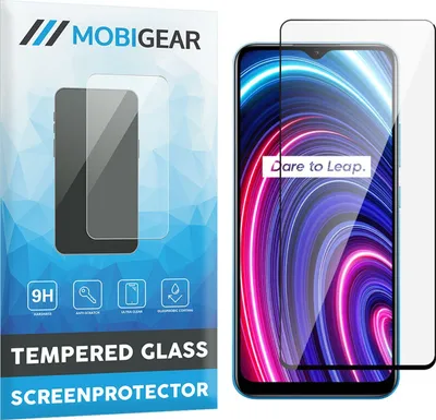Produktbild von Mobigear Premium  Realme C25Y Panzerglas Gehärtetes Glas Displayschutz - Hüllenfreundlich - Schwarz
