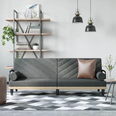 Immagine prodotto di Maison Exclusive - Divano letto con braccioli, tessuto grigio scuro