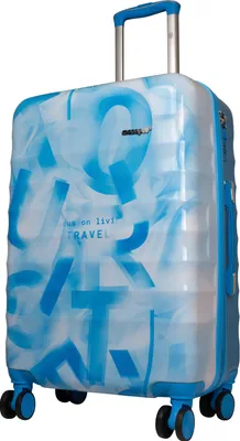 Produktbild von Hartschalen-Koffer Mittelgroßer Reisekoffer Verona 65cm Trolley Blau-Weiß Graffiti-Look Motivkoffer
