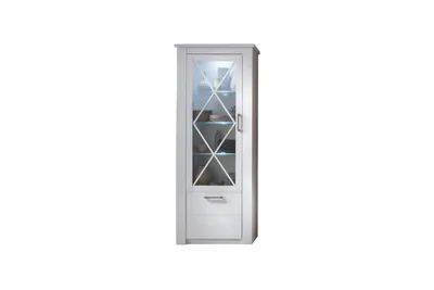 Produktbild von trendteam Wohnen Vitrine Georgia Pinie Weiß Struktur NB 82 x 205 x 38 cm