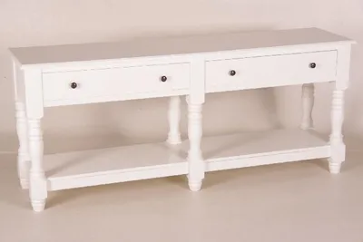 Produktbild von Casa Padrino Landhaus Stil Konsolen Tisch mit 4 Schubladen weiß 180 cm ModS4- Shabby Chic Möbel Wand Konsole