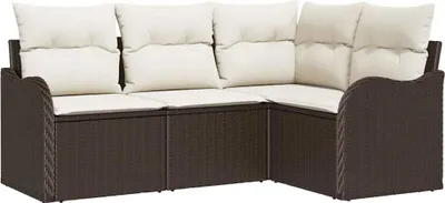 Produktbild von vidaXL Gartensofa-set Braun Poly-Rattan