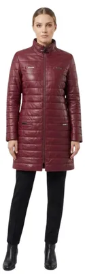 Produktbild von Giorgio Di Mare Damenmantel, Bordeaux, Leder, gesteppt L