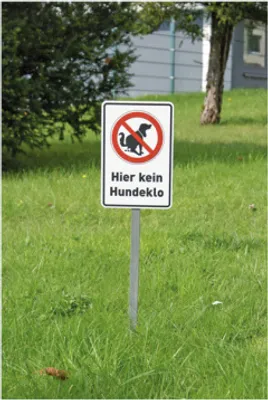 Produktbild von Dreifke® Schilderset, Hier kein Hundeklo - Schild, Erdspieß, Verstärkerplatte...