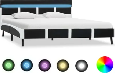 Immagine prodotto di The Living Store Struttura letto con LED in ecopelle nera 160x200 cm