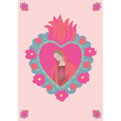Produktbild von Postkarte - Happiness - Flaming Heart Madonna