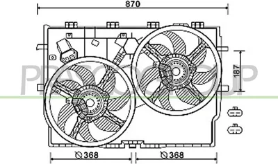 Produktbild von PRASCO FT930F004 Lüfter Motorkühlung Kühlerlüfter für FIAT Ducato Kastenwagen (250, 290) Wasserkühler