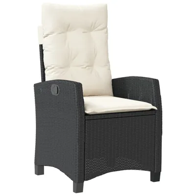 Produktbild von vidaXL Gartensessel Verstellbar mit Kissen Schwarz Poly Rattan