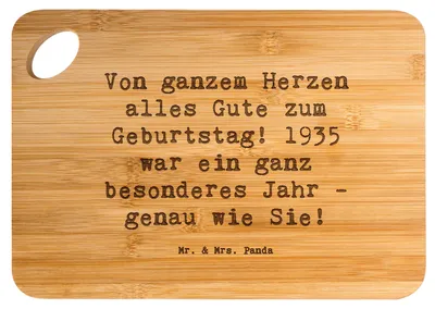 Produktbild von Mr. & Mrs. Panda Hackbrett Spruch 1935 Geburtstag - Transparent - Geschenk, besonderes Jahr, Geburtstagsgeschenk, Alter, Geburtstagsgrüße, besondere Sprüche, Brett