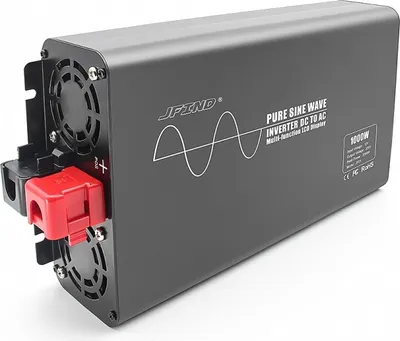 Productafbeelding van Omvormer 1000W, 12V naar 220V, zuivere sinusgolf, met EU-stekker