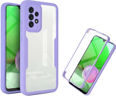 Produktbild von Samsung Galaxy A72 5G/4G Schutzhülle, Eingebautem Displayschutz 360 Grad Komplettschutz Handyhülle für Samsung A72 5G/4G Lila