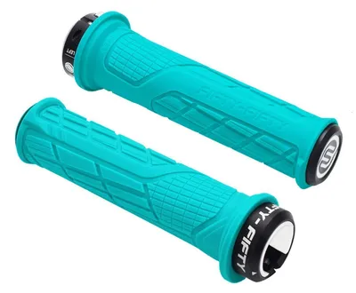 Immagine prodotto di Manopole per mountain bike, in gomma antiscivolo, sistema di bloccaggio singolo, lunghezza 140 mm, colore turchese
