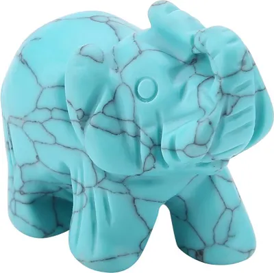Produktbild von Naturstein Elefant Figur 3,8 cm handgeschnitzt Deko Stein Glücksbringer Büro Schreibtisch Wohnzimmer Geschenk (#02)