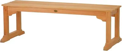 Imagen del producto de Banco de jardín Silecomplaza de teca, sin respaldo, de madera maciza, 120 cm, resistente a la intemperie