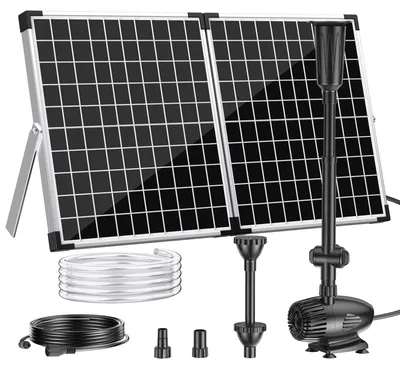 Zdjęcie produktu dla Pompa fontanna zasilana energią słoneczną - moc 50 W - wydajność 2100 l/h - materiał: ABS