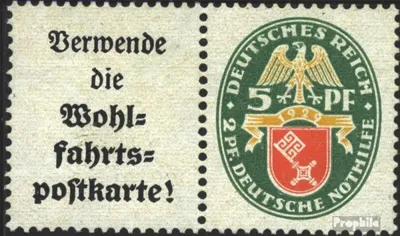 Produktbild von Briefmarken Deutsches Reich 1929 Mi W34 mit Falz Nothilfe
