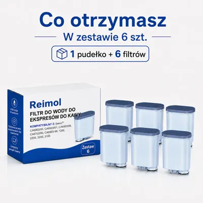 Produktbild von Kaffeemaschinenfilter - Filterkartusche - 6er-Pack - Aktivkohle- und Ionenaustauschfilter - Kalkreduzierend - Für Saeco und Philips 2200, 2300, 3200, 3300, 5400
