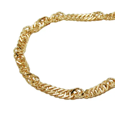 Produktbild von Kette 23mm Singapur diamantiert vergoldet AMD 40cm gold 2,3mm