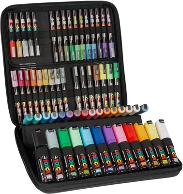 Productafbeelding van Posca Marker Set met 60 kleurmarkeerders voor verschillende oppervlakken