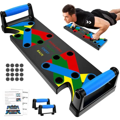 Image de Push Up Board 9 in 1 Home Workout Equipment Système de barre de pompes multifonctionnel