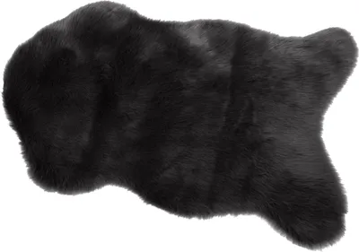 Produktbild von Fellteppich in der Größe 70x110cm, Farbe schwarz