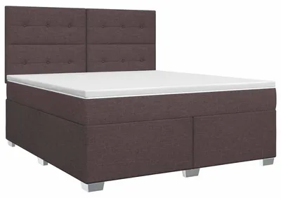 Obrázek produktu pro vidaXL Skříňová postel s matrací tmavě hnědá 140 x 200 cm látka