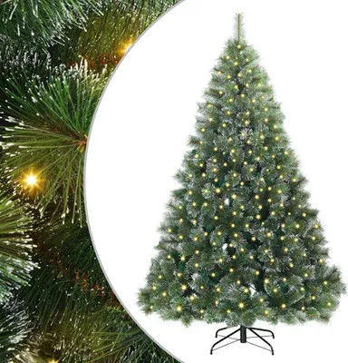 Obrázek produktu pro vidaXL Umělý vánoční stromek s 300 LED diodami zelený 210 cm PE a PVC