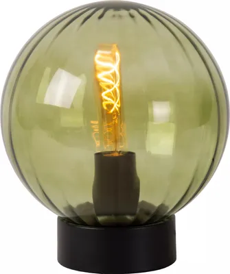 Zdjęcie produktu dla Lampa stołowa czarna zielona szklana kula E27 Monsaraz Lucide