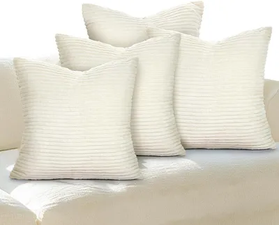 Produktbild von Kissenbezüge 40x40 cm, 4er Set, Samt, verdeckter Reißverschluss, für Wohnzimmer