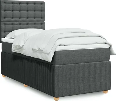 Produktbild von vidaXL Boxspringbett mit Matratze Dunkelgrau 100x200 cm Stoff