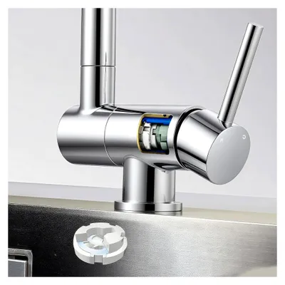 Produktbild von Küchenarmatur Klappbar Hochdruck Wasserhahn 360° Drehbar 90° Faltbar Schwenkbarer Auslauf Edelstahl 304 Chrom