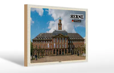 Produktbild von Holzschild Städte Herne Rathaus Architektur 30x20cm